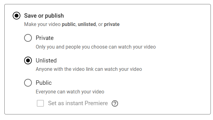 save or publish
